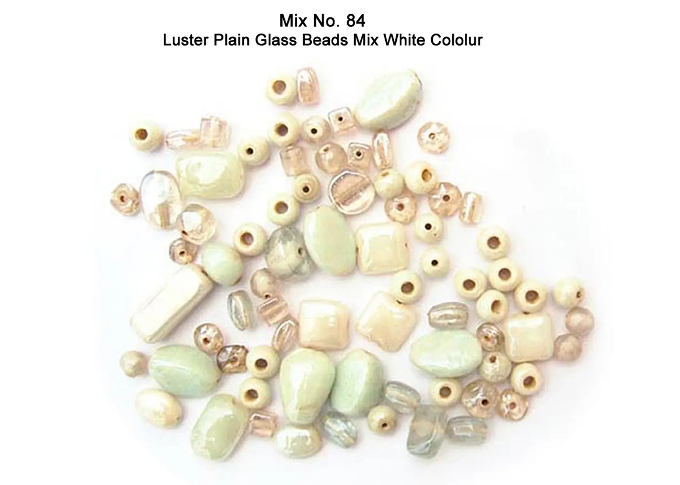 Luster Plain Beads in White color
